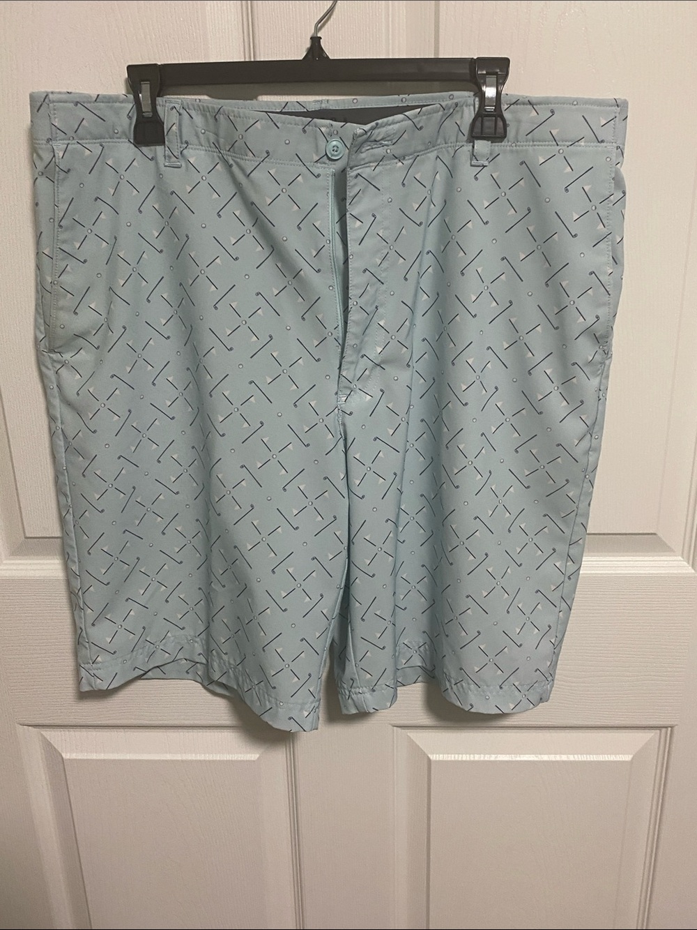 Light Blue Patterned Golf Shorts